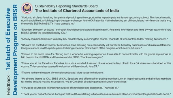 ICAI opens registration for Online Executive Development Program on Business Responsibility and Sustainability Reporting (BRSR) from 26.12.2020