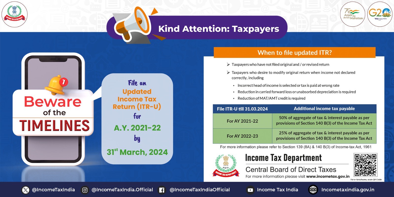 Urgent Reminder for Taxpayers: File Your Updated Income Tax Return by March 31, 2024