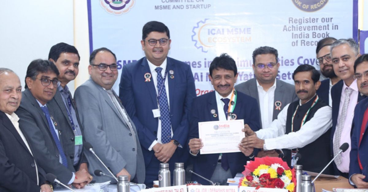 ICAI MSME Yatra enters India Book of Records for Maximum Programmes in Maximum Cities